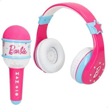 Set de Auriculares y Micrófono Bluetooth Barbie con Luces de Colores, Diadema, Juego Karaoke, Incluye Cable USB, Regalos para Niñas de 4 Años