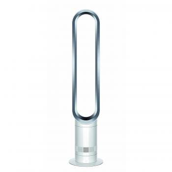 Dyson Air Multiplier AM07 - Ventilador de torre, 56 W, control remoto de potencia, seguro, color blanco y plata