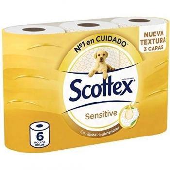 Scottex Sensitive Papel Higiénico, 6 Rollos