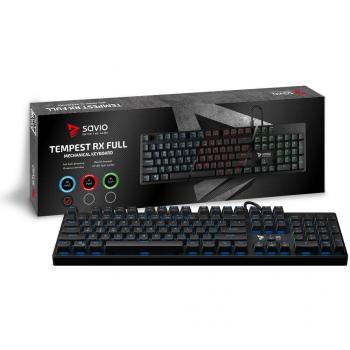 Teclado Savio Tempest RX FULL Azul Negro QWERTY