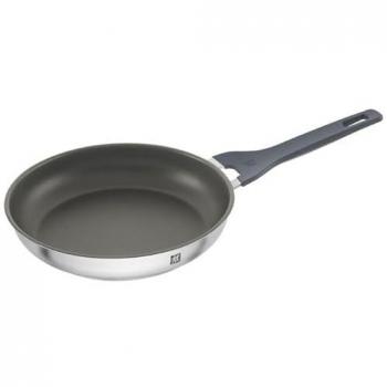 Sartén Zwilling Simplify 24 cm, Acero Inoxidable 18/10, Recubrimiento Cerámico Antiadherente, Mangos Fríos y Fondo Sandwich