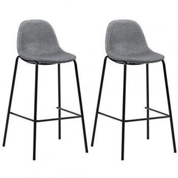 Chaises de bar 2 pcs Gris clair Tissu
