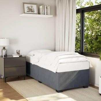 Cama solar sin colchón de terciopelo gris oscuro 90x190 cm, estructura de cama de terciopelo gris oscuro 90x190 cm Vidaxl Gris
