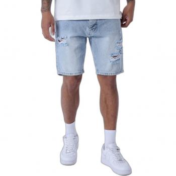 Project X Paris Ripped Effect Denim Shorts