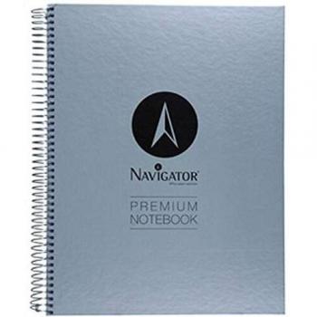 CUADERNO ESPIRAL NAVIGATOR A5 MICRO TAPA FORRADA 80H 90 GR HORIZONTAL SIN BANDAS 6 TALADROS