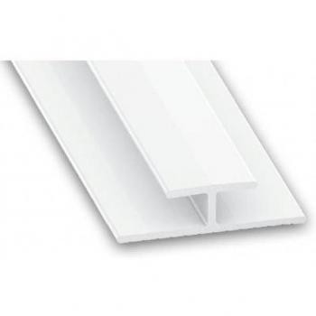 Perfil de unión en 'H' PVC blanco 1m.