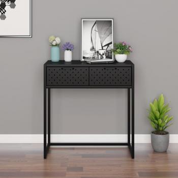 vidaXL Console Table Black 72x35x75 cm Steel