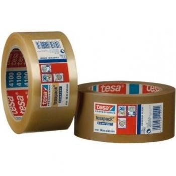 TESA 04100-00236-00 - Cinta de embalaje de PVC rugoso serie 4100-66m x 50mm Marrón c/etiq