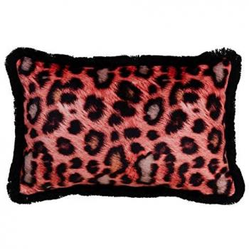 Cojín de Terciopelo Naranja Leopardo 45 x 30 cm con Relleno