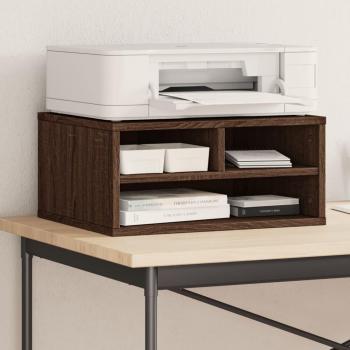 Soporte de impresora de madera ingeniería marrón roble 49x40x22,5 cm