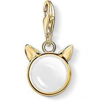 Thomas Sabo Cat Ear Charm Pendant Gold with Zirconia Quartz, White Female, ONE SIZE
