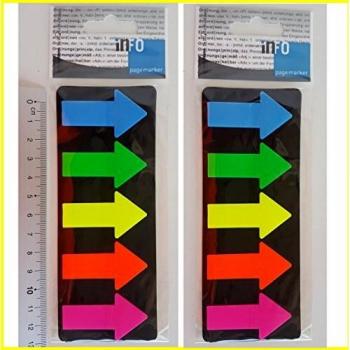 Arrow Info Page Markers 25x45mm Assorted Colors 5/set 125 Sheets