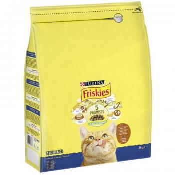 Purina Friskies Gato Esterilizado con Pavo y Verduras Comida Seca para Gatos Adultos Esterilizados 1.5 kg