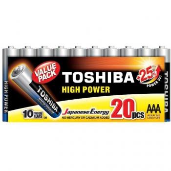 Toshiba High Power Pack de 20 Pilas Alcalinas AAA LR03 1.5V