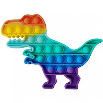 DAM-DMAF0115C91 Pop Bubble Juguete sensitivo desestresante, Burbujas de Silicona para apretar y Pulsar. Diseño T-Rex, Multicolor
