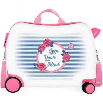 Roll Road Rose Maleta Infantil Multicolor 50x39x20 cms Rígida ABS Cierre combinación 34L 2,1Kgs 4 Ruedas Equipaje de Mano