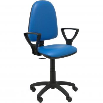 Silla de oficina Ayna similpiel azul con brazos
