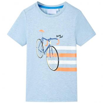 Camiseta infantil azul suave melange 116