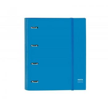 Carpeta de anillas Safta Azul A4 35mm con recambio y tapa forrada