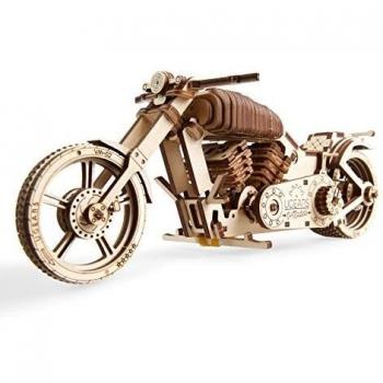 UGEARS Motocicleta VM-02 - Maqueta de Moto Mecánica - Puzzle 3D Madera - para Motoristas