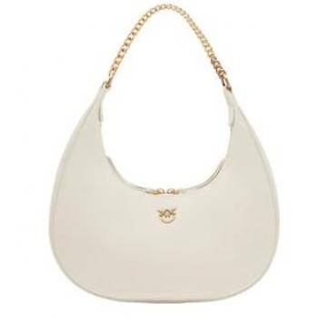 Pinko White Leather Brioche Hobo Shoulder Bag for Women