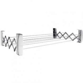 Leifheit Tendedero de Pared Teleclip 74 Extendable, Tendal Extensible con 8 Varillas, Tendedero Plegable de 7.40 m para Interior y Exterior