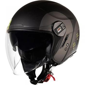 Casco Abierto de Moto con Gafa de Sol y Pantalla Negro Fluorescente ORIGINE Alpha Track M (57/58)