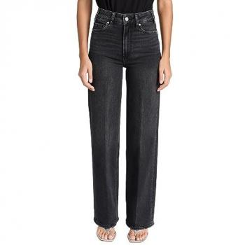 Paige Sasha High Rise Wide Leg Distressed Black Jeans - Size 26