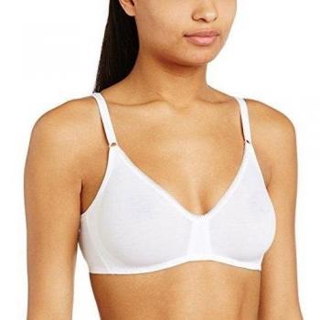 Sloggi Women's Basic+ N Non-Wired Bra - White Cotton - Size 36A