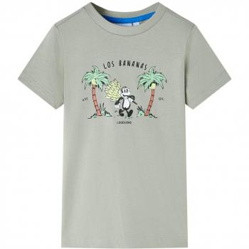 Camiseta para Niños con Estampado Mono en Color Caqui Claro Talla 116