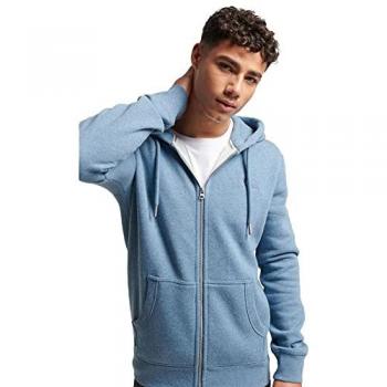 Sudadera con Capucha y Cremallera Superdry Hombre Logo Vintage Bluestone Marl S