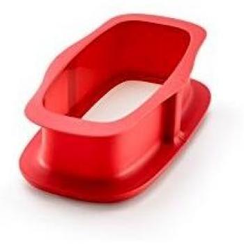 Lékué Duo Rectangular Molde Desmontable, Cerámica y Silicona, Rojo, 24 cm