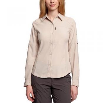 Columbia Camisa de Excursionismo de Manga Larga para Mujer, Silver Ridge Long Sleeve Shirt, Gris