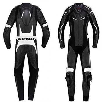 SPIDI Traje de Piel para Moto Track Wind Pro Lady, Negro/Blanco, 46