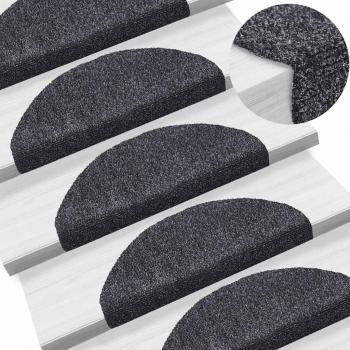 Alfombrillas pegatinas para escaleras 10 piezas 65x21x4 cm gris oscuro