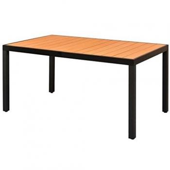 vidaXL Garden Dining Table WPC Aluminium 150x90x74 cm Brown Outdoor Furniture