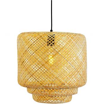 Lámpara colgante Dyberg Larsen Boom de bambú natural claro, altura 40 cm