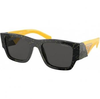 Prada PR 10ZS 19D5S0 Men's Sunglasses Black/Yellow Square Size 54