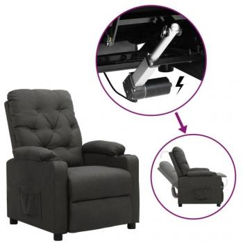 Sillón elevable de tela gris oscuro Vidaxl con mecanismo reclinable, estructura resistente, acolchado cómodo y diseño moderno