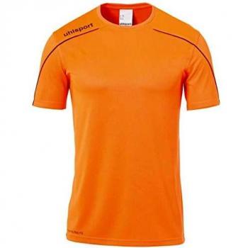 uhlsport Stream 22 Shirt Shortsleeved Camiseta de Entrenamiento, Hombre, Naranja Fluor/Negro, 116