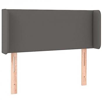 Cabecero con LED cuero sintético gris 83x16x78/88 cm