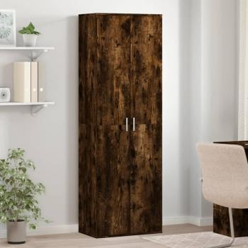 Aparador alto de madera multicapa en roble ahumado 60x35x180 cm