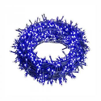 Guirnalda de Luces LED 15 m Azul Blanco 3,6 W con 8 funciones y 300 luces LED para interior y exterior