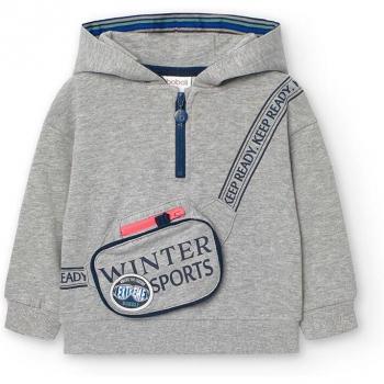 Sudadera de niño Boboli con capucha y media cremallera, tipo Fleece