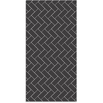 Alfombra Vinílica Antideslizante e Ignífuga Mosaico Ladrillos Gris 120x160 cm - Alfombra para Cocina y Salón