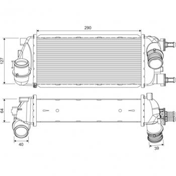 Intercooler de aire VALEO 818695, refrigeración de sobrealimentación
