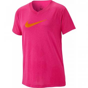 Nike G Nk Dry tee Leg Vneck Swoosh Camiseta, Niñas, Laser Fuchsia, XL