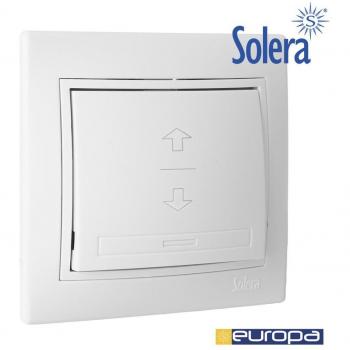 Interruptor persiana 10A 250V blanco con marco serie Europa