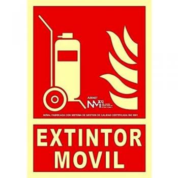 Señal carro extintor 210x300 pvc rojo archivo 2000