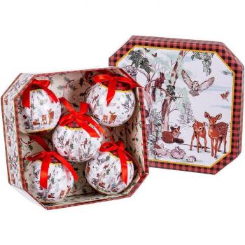 Conjunto de 5 bolas memory animales de polyfoam para decoración navideña
